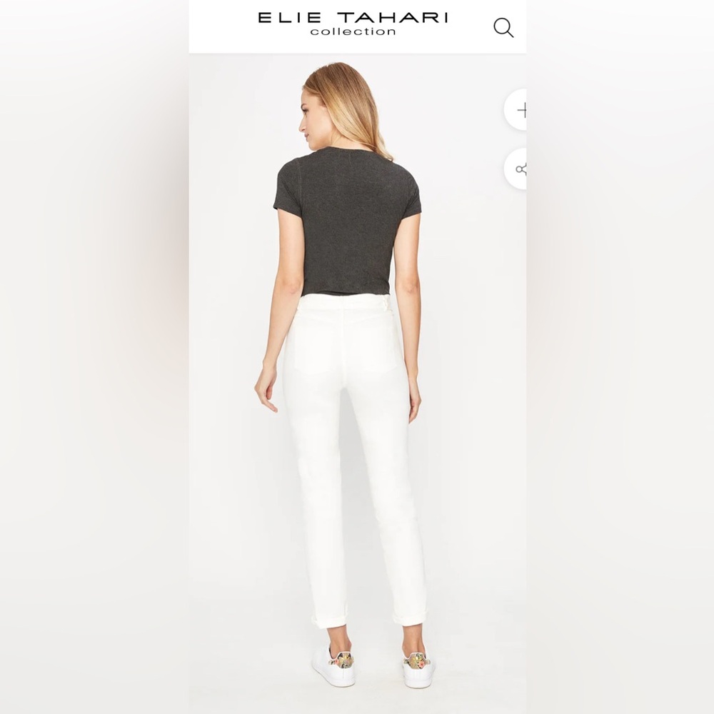 Tahari Azella White Skinny Jeans Stretchy Fit Low Rise